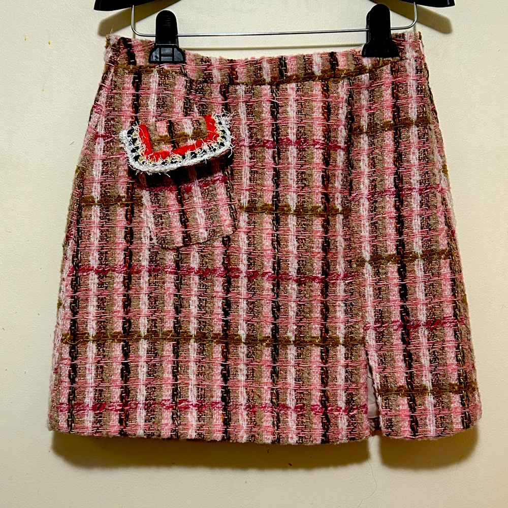 Tweed Mini skirt plaid size M